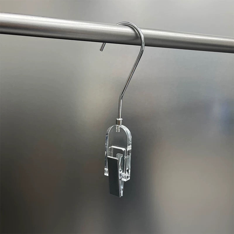 Acrylic Clothing Display Hanging Clip in White 200H HG101235