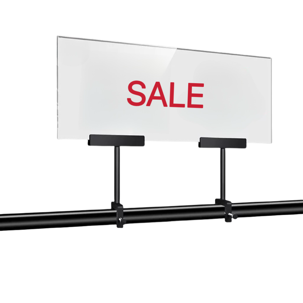 500L x 200W Acrylic Sign with Double Black Holders SH120030