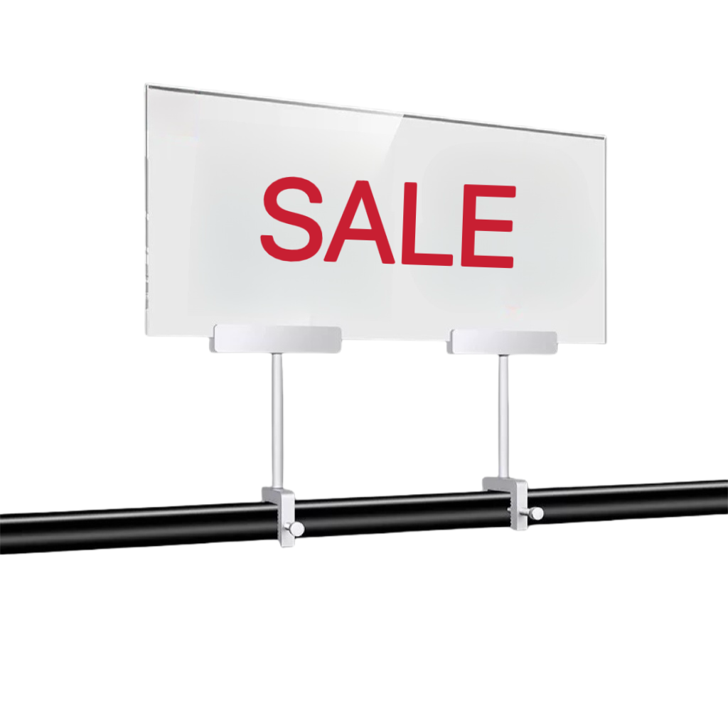 400L x 200W Acrylic Sign with Double Silver Holders SH100028