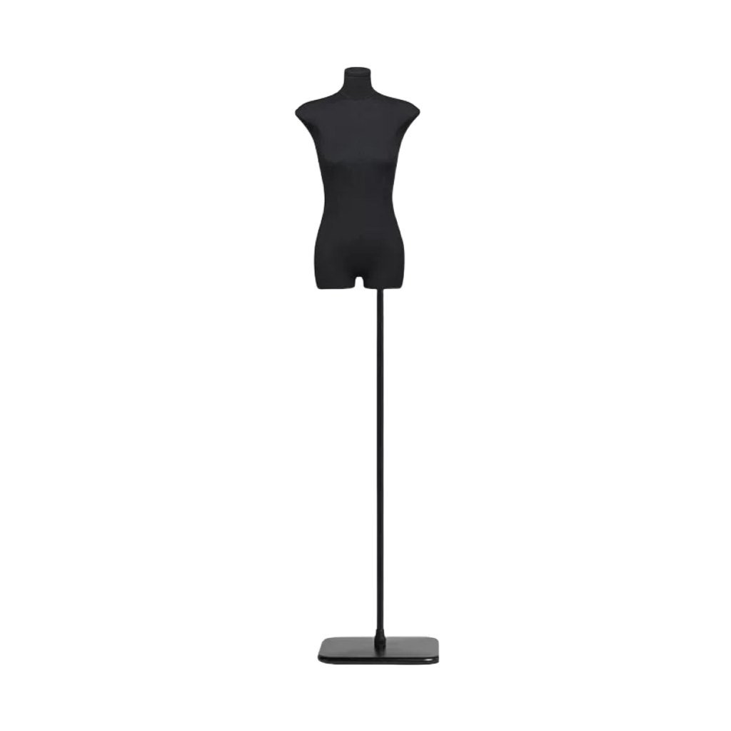 Slim-size Female Mannequin in Thickened Black Square Base FM100246