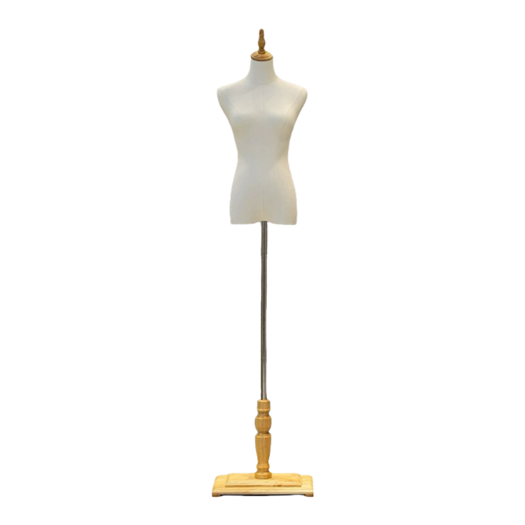 Classic Female Mannequin in Wooden Square Base FM150254