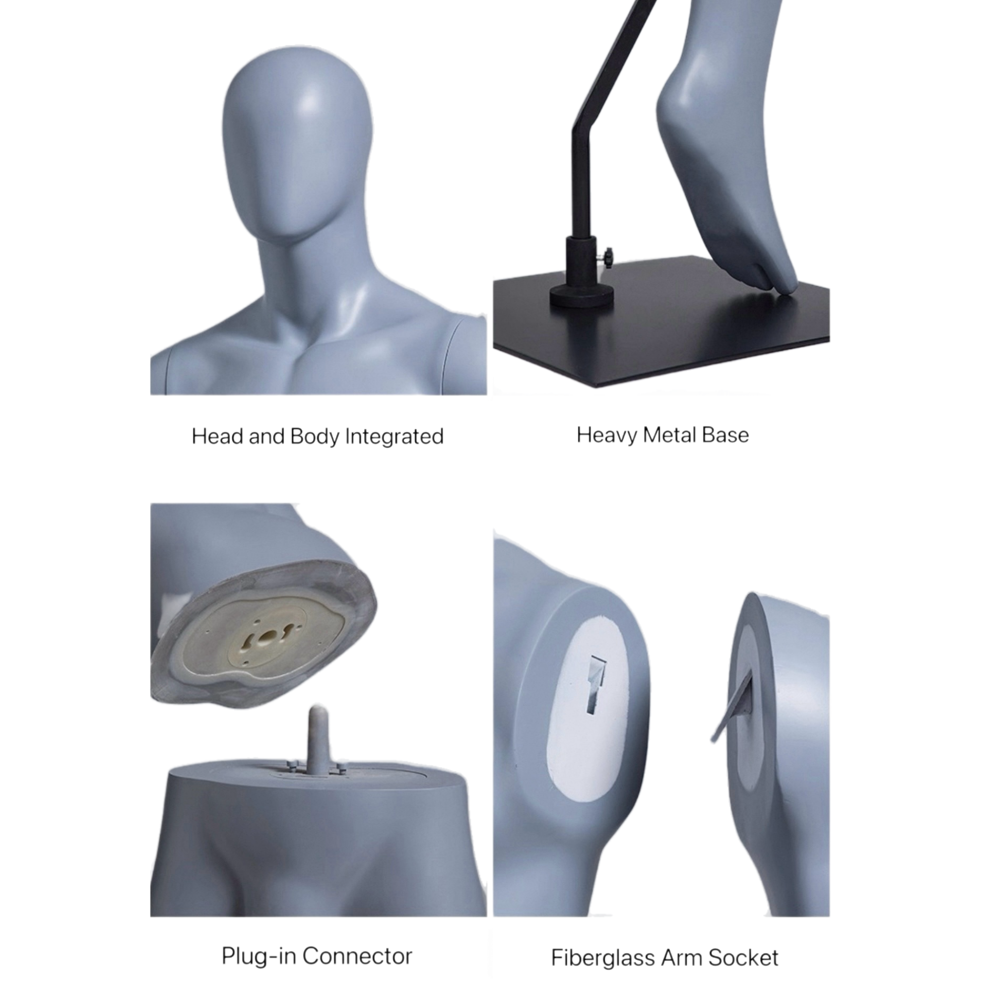 Fiberglass Running Pose Female Mannequin in Grey FM110624