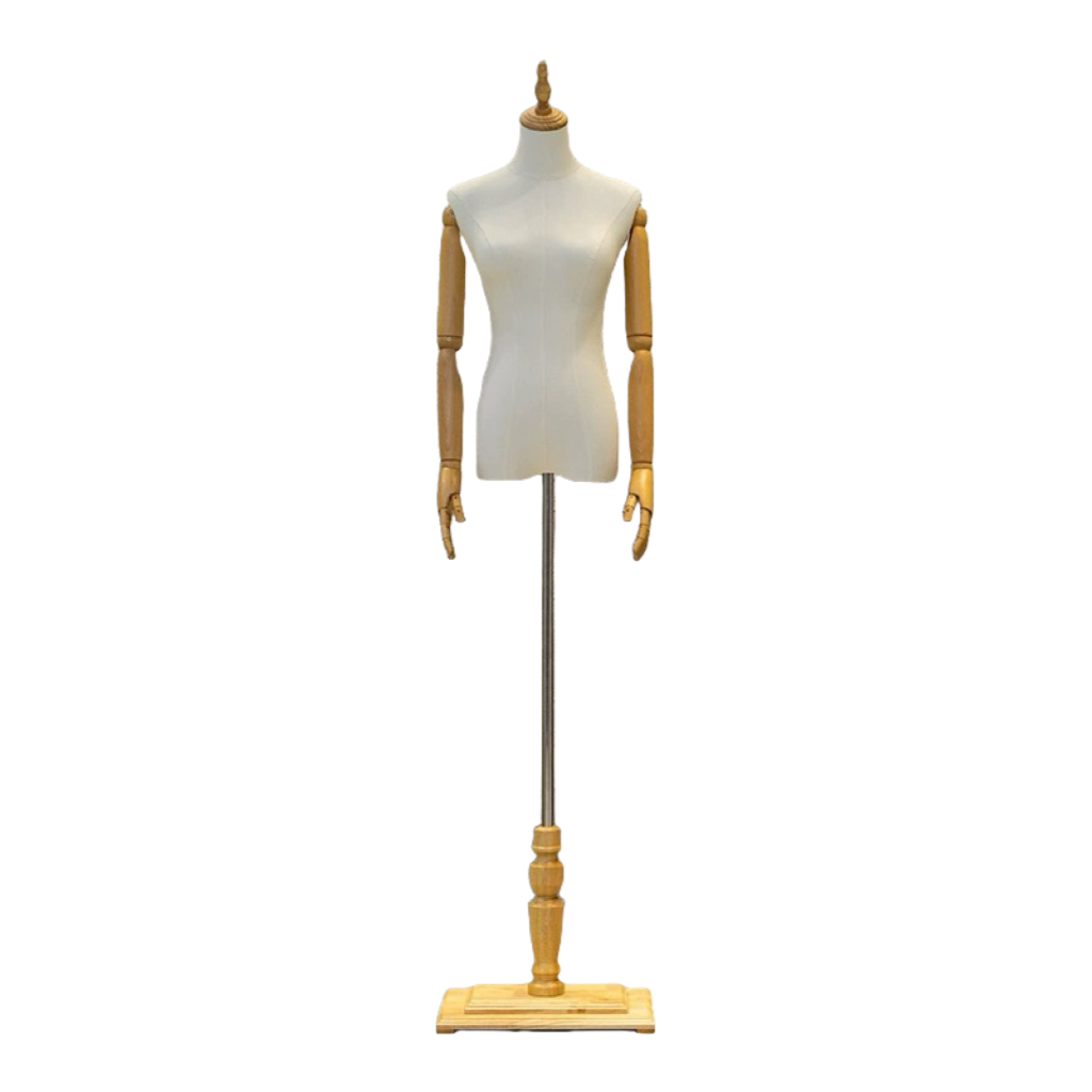 Classic Female Mannequin in Wooden Square Base FM150254