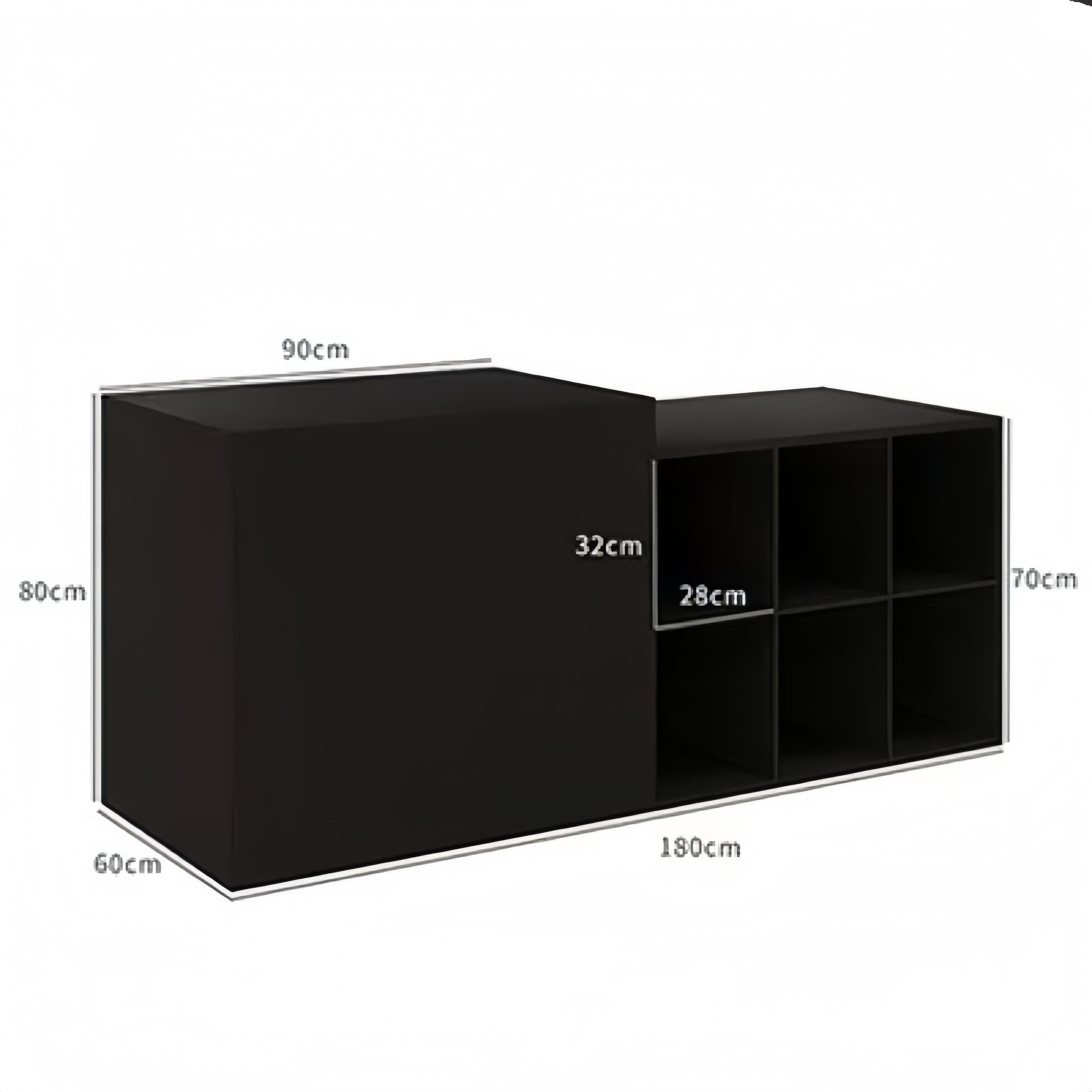 Black Metal Lacquer Display Cabinet 1800L x 600W x 700H dps101145
