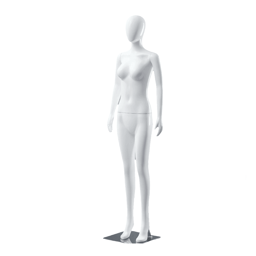 Plastic Full Body Pose 1 Female Mannequin with Stainless Steel Base FM100225 - Build Your Shops