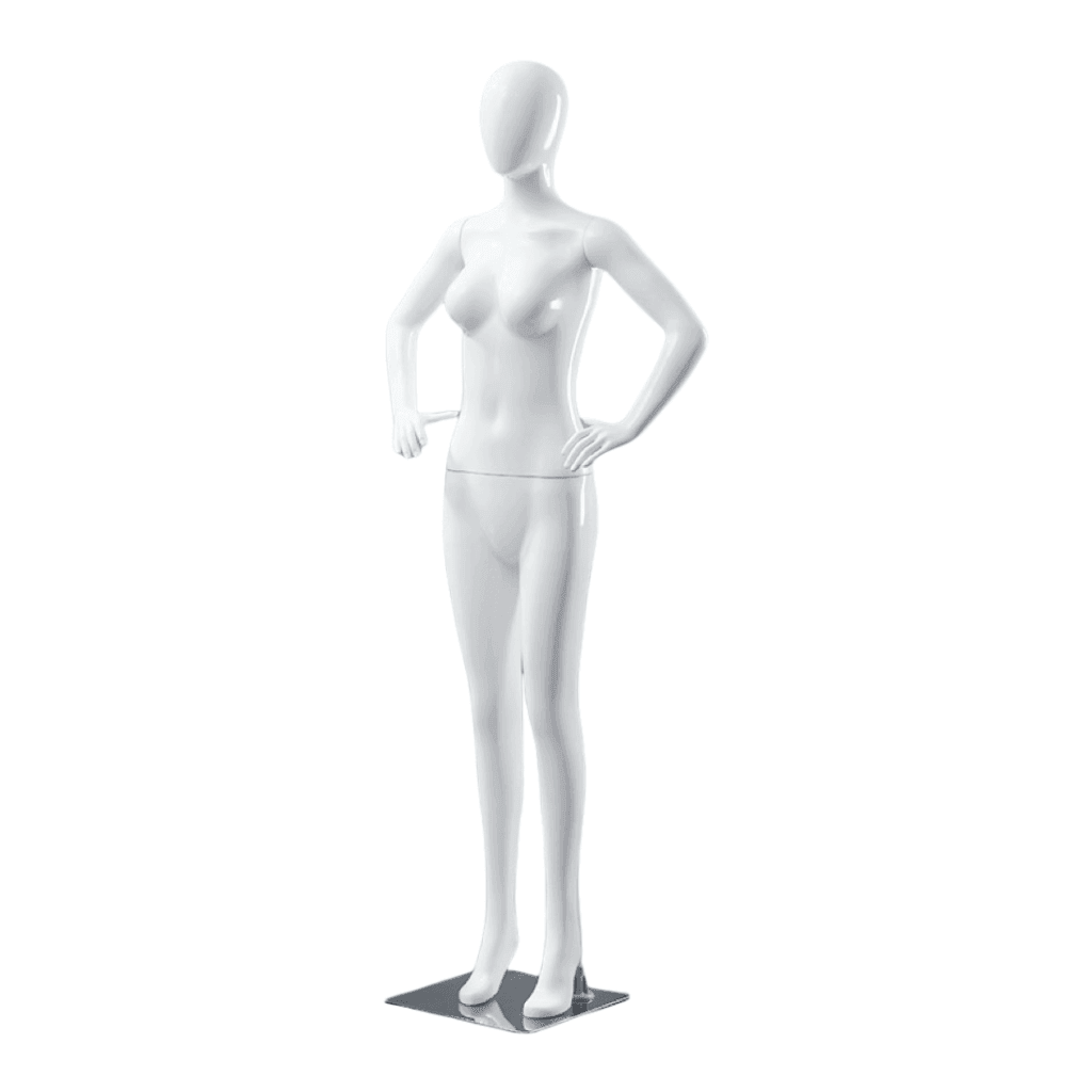 Plastic Full Body Pose 6 Female Mannequin with Stainless Steel Base FM150225 - Build Your Shops