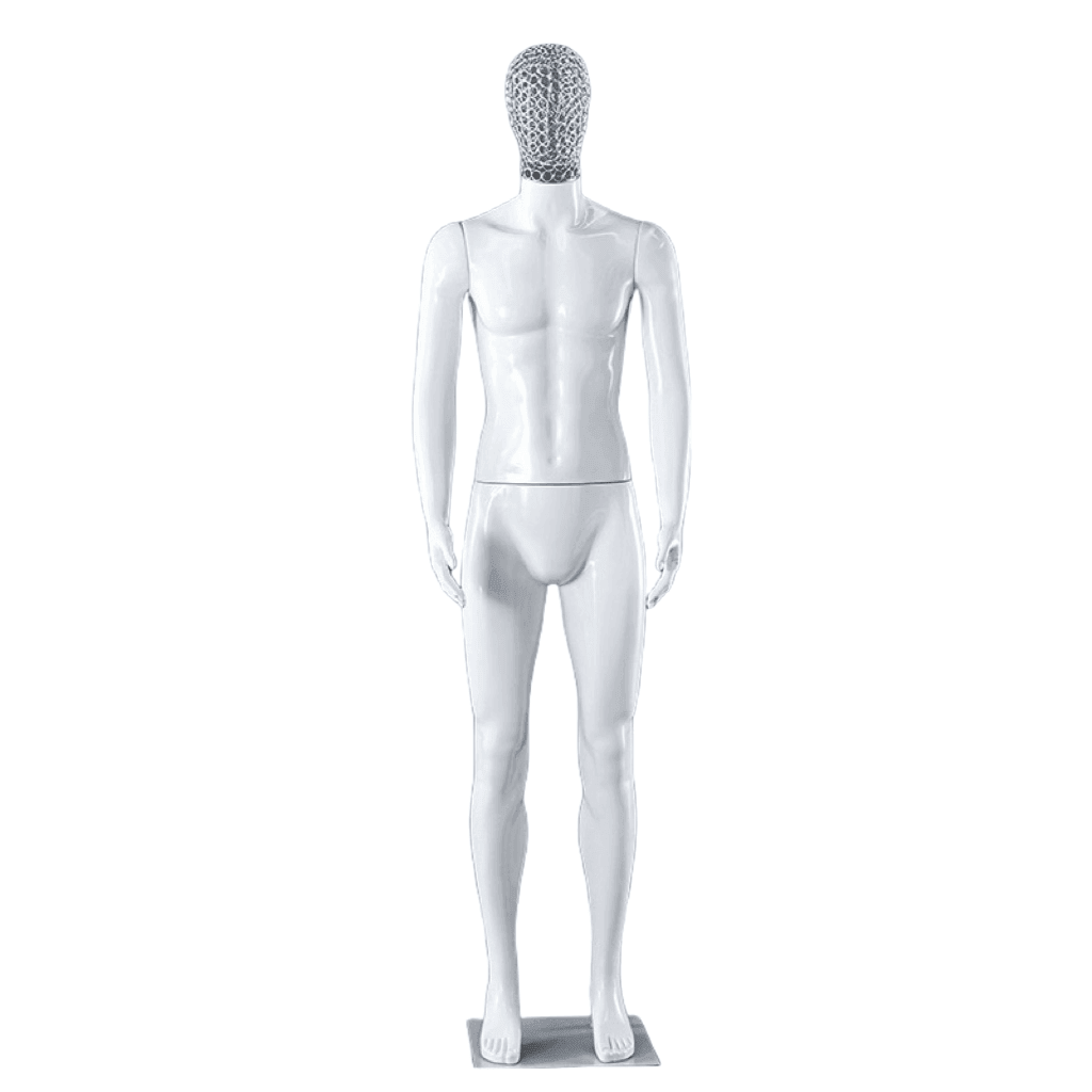 Plastic Full-Body Male Mannequin with Stainless Steel Base MM140248 - Build Your Shops