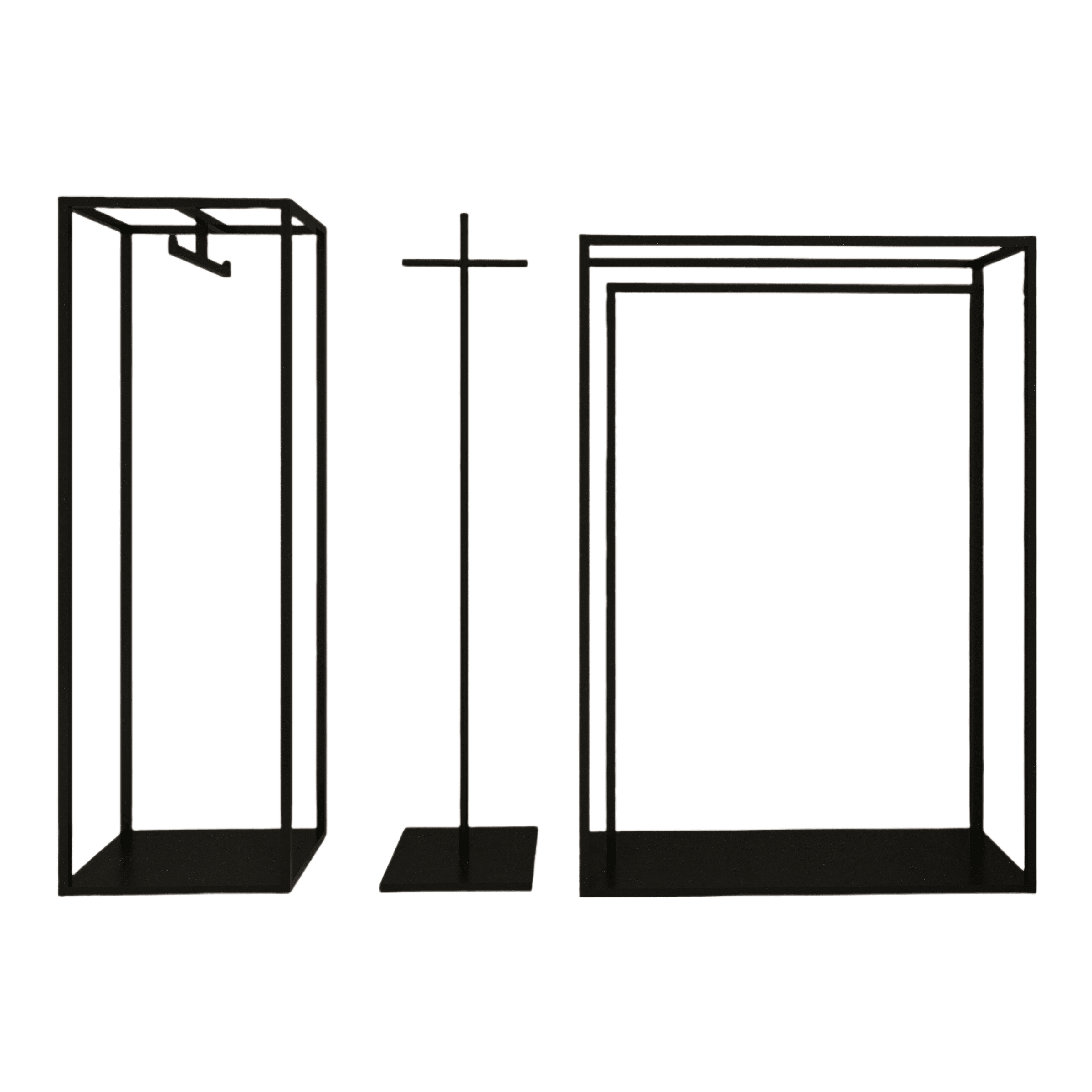 Stylish Black Freestanding Stainless Steel Clothing Rack 1200L x 400W x 2400H CR100365 - Build Your Shops