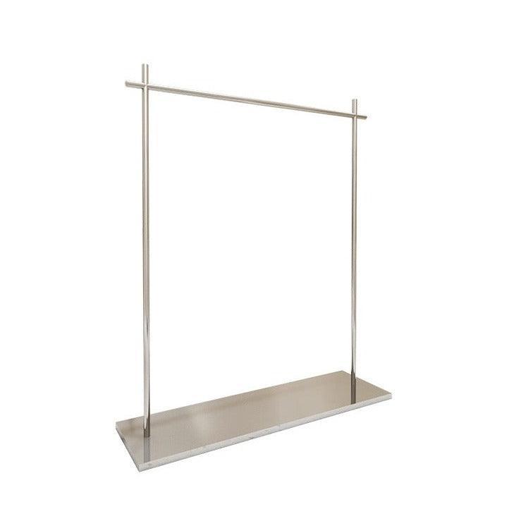 Silver Stainless Steel Clothing Rack With Heavy Duty Base Design 1200L x 400W x 1500H CR110335 - Build Your Shops