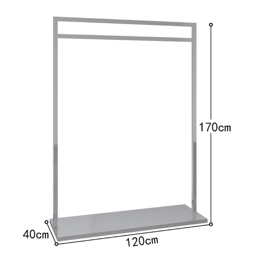 Silver Stainless Steel Clothing Rack With Heavy Duty Base Design 1200L x 400W x 1700H CR100345 - Build Your Shops