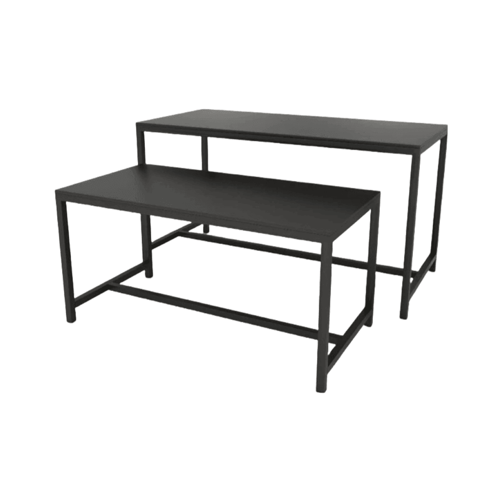 Retail Display Nesting Table Set of 2 in Black - Build Your Shops