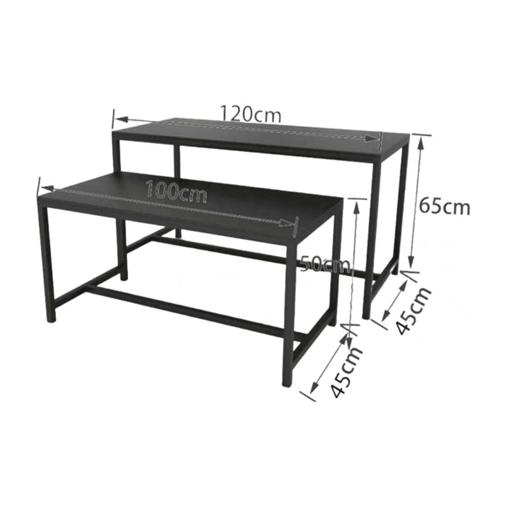 Retail Display Nesting Table Set of 2 in Black - Build Your Shops