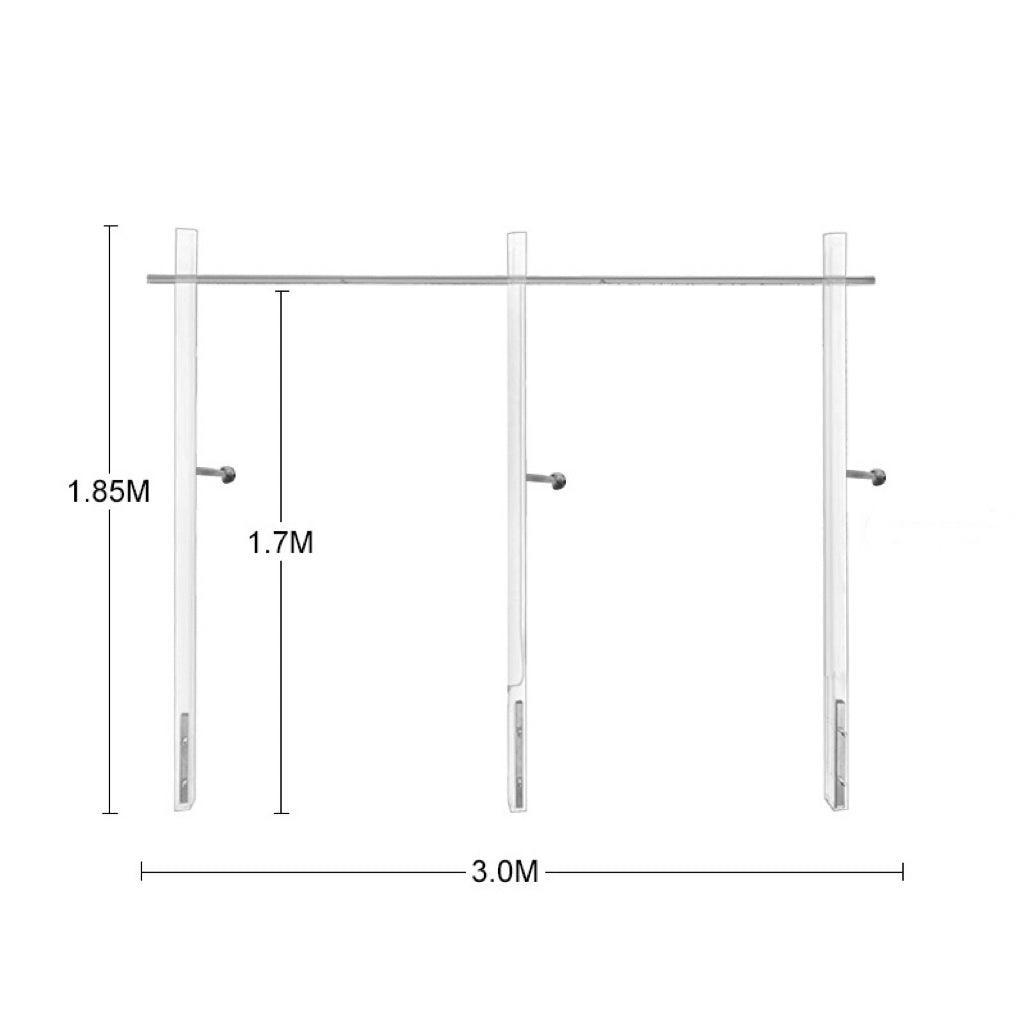 Two-piece Acrylic Wall-mounted Clothing Display Rack 3000L x 300W x 1800H CR100821 - Build Your Shops