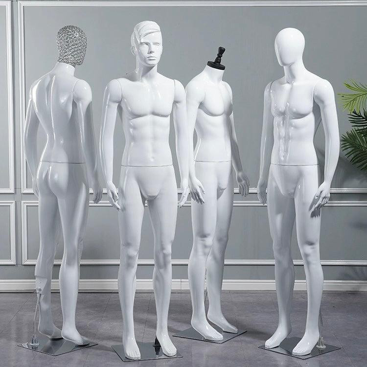 Plastic Full-Body Male Mannequin with Stainless Steel Base MM140248 - Build Your Shops