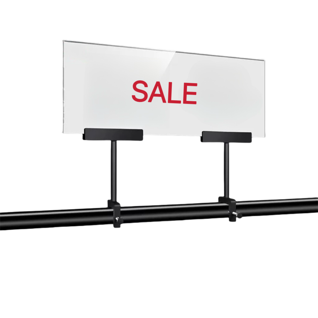 400L x 150W Acrylic Sign with Double Black Holders SH110026