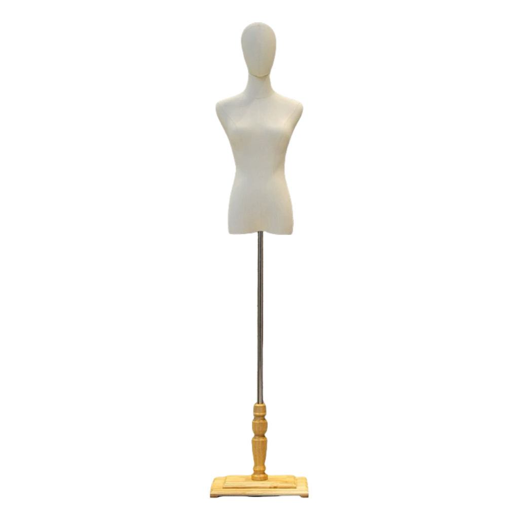 Classic Female Mannequin in Wooden Square Base FM150254