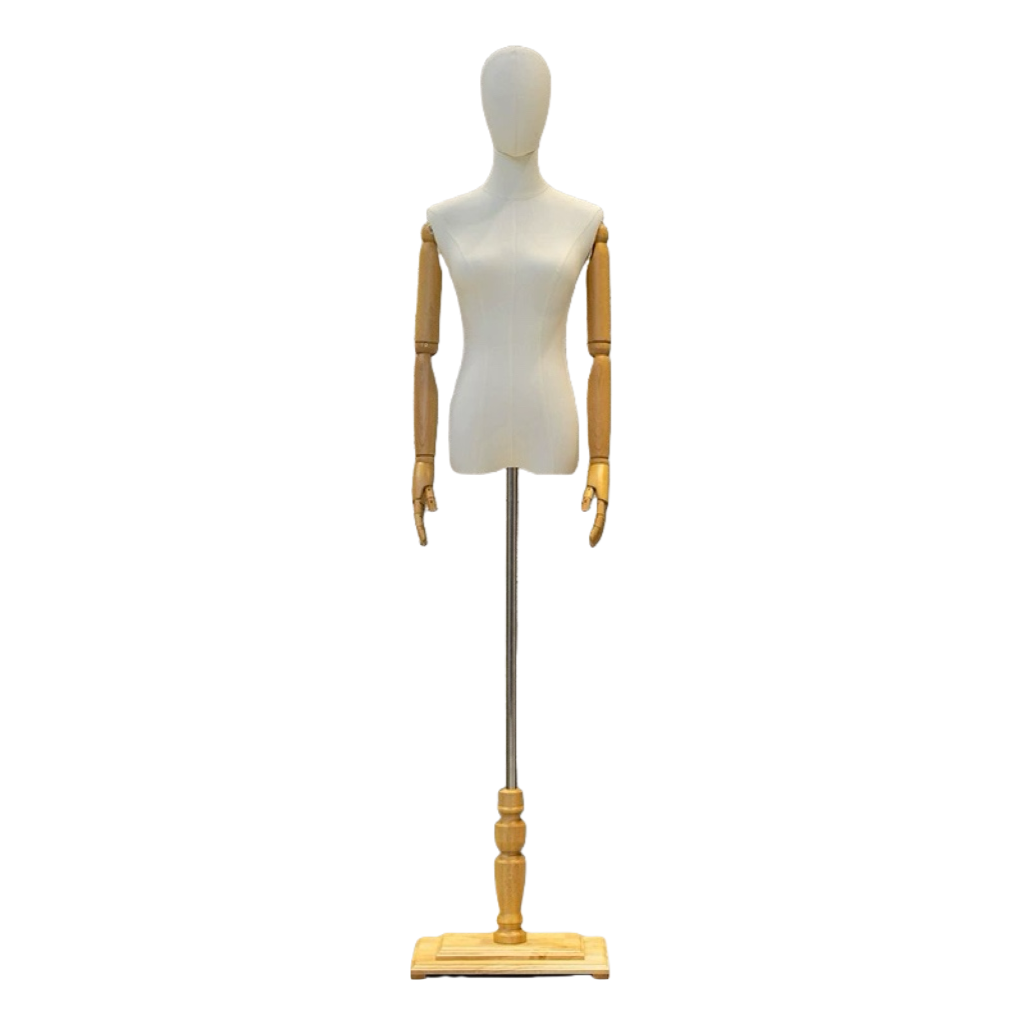 Classic Female Mannequin in Wooden Square Base FM150254