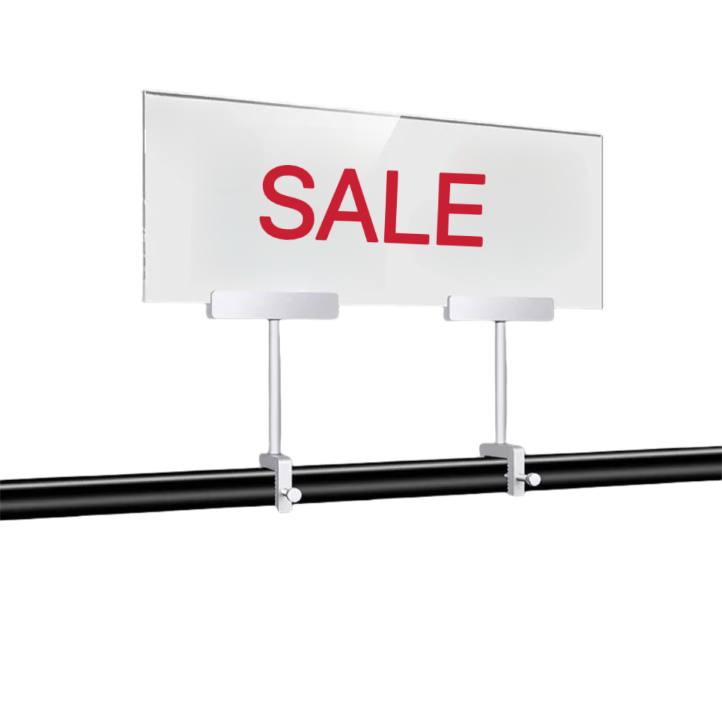 400L x 150W Acrylic Sign with Double Silver Holders SH100026