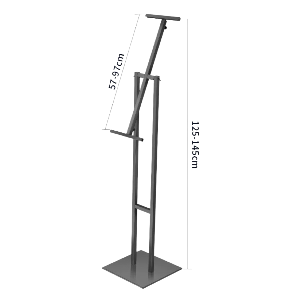 Modern Metal Freestanding Floor Sign with Adjustable Height in Black SH110167