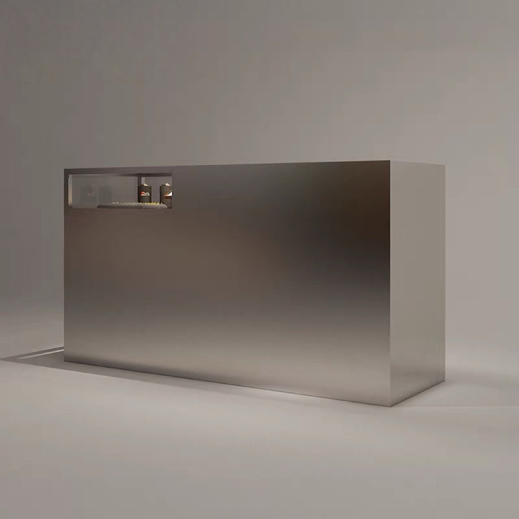 Stainless Steel Glass Display Counter with Storage 1800L x 600W x 1000H dpt102425