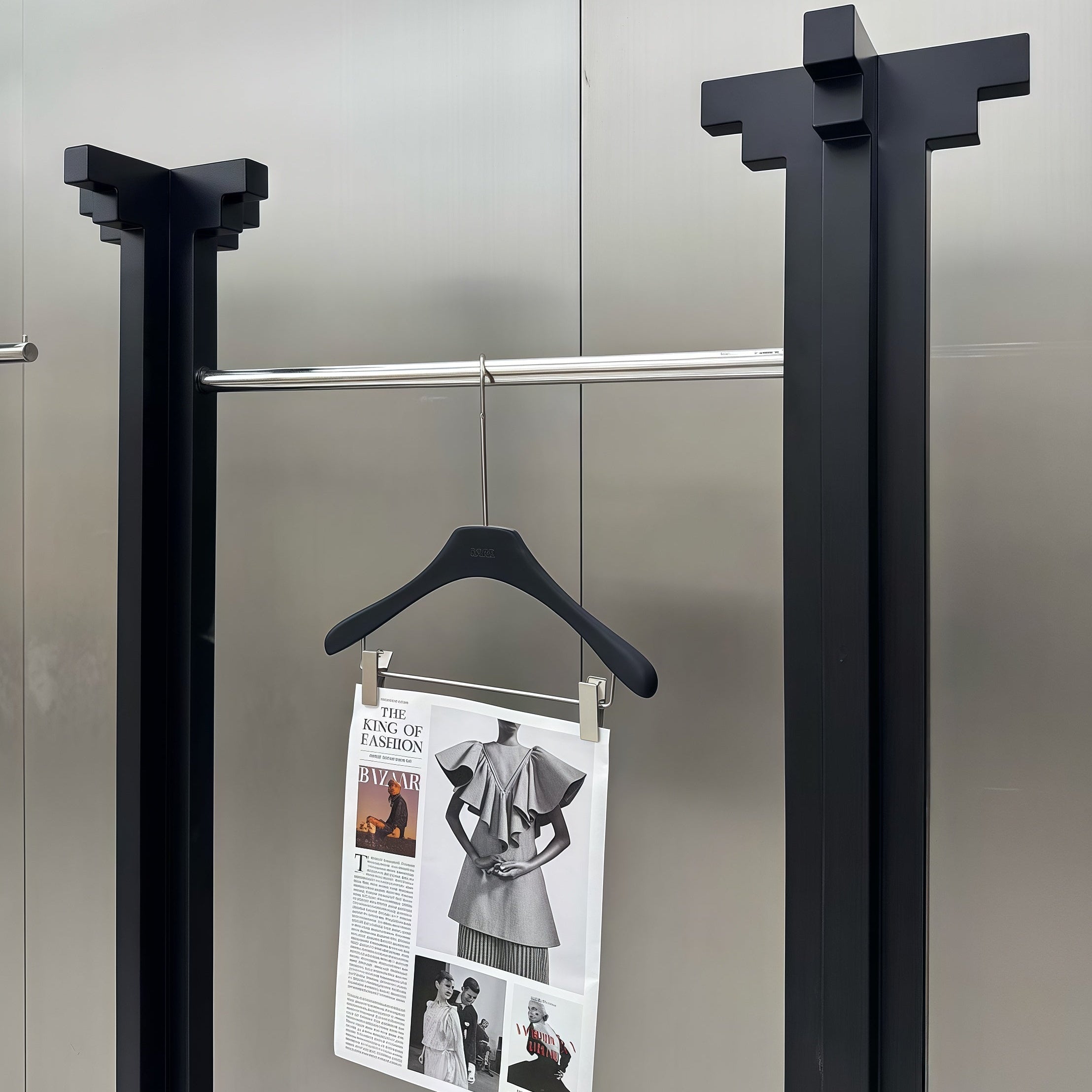 Minimalist Black Column Display Rack Set 500/1200L x 400W x 1700H CR101746