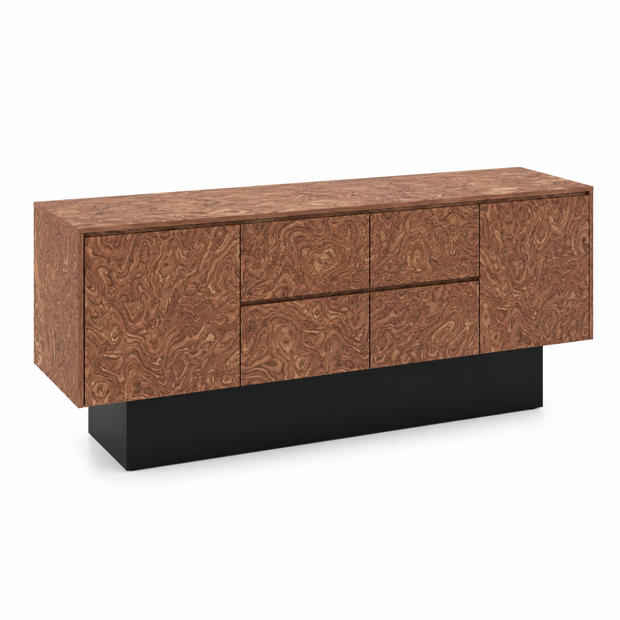 Burl Wood Veneer Retail Storage Display Cabinet 1400L x 600W x 800H dps102875
