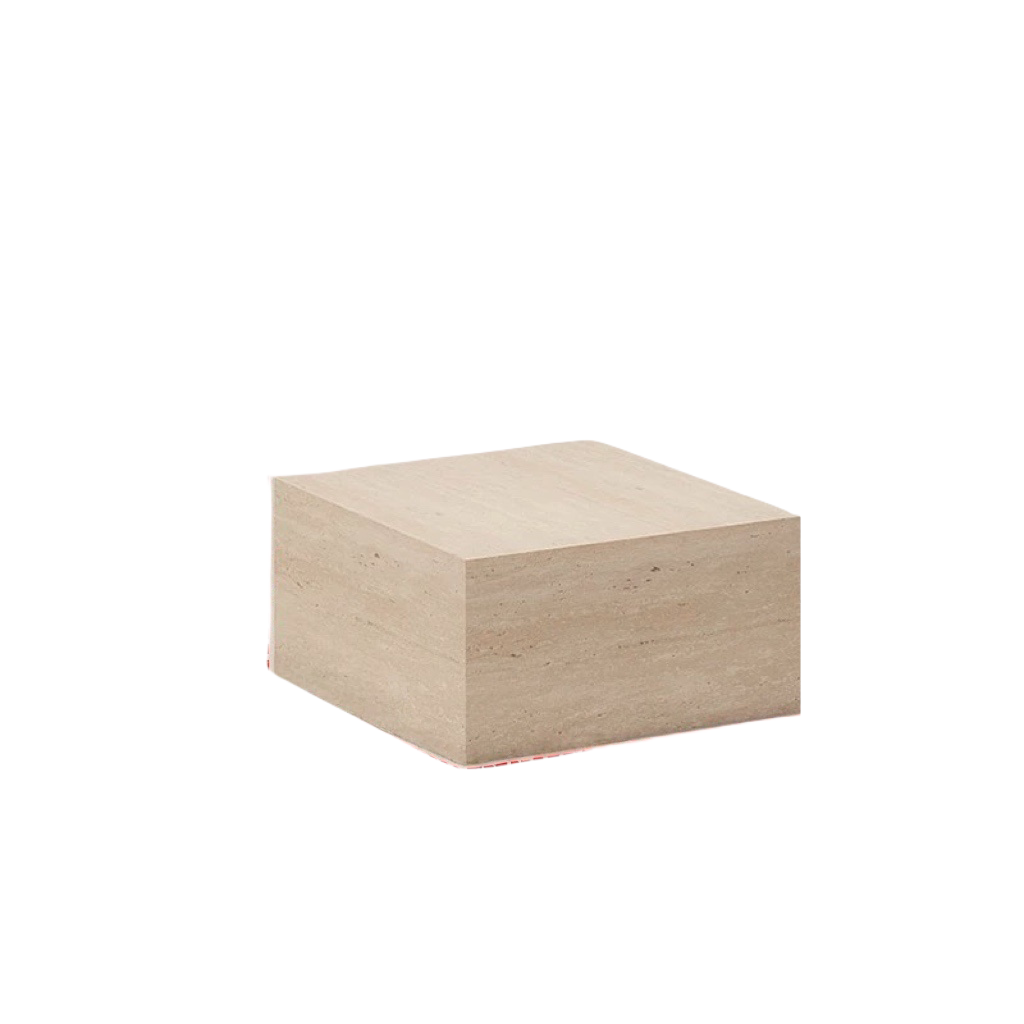 Travertine Laminated Square Display Pedestal Length 400mm