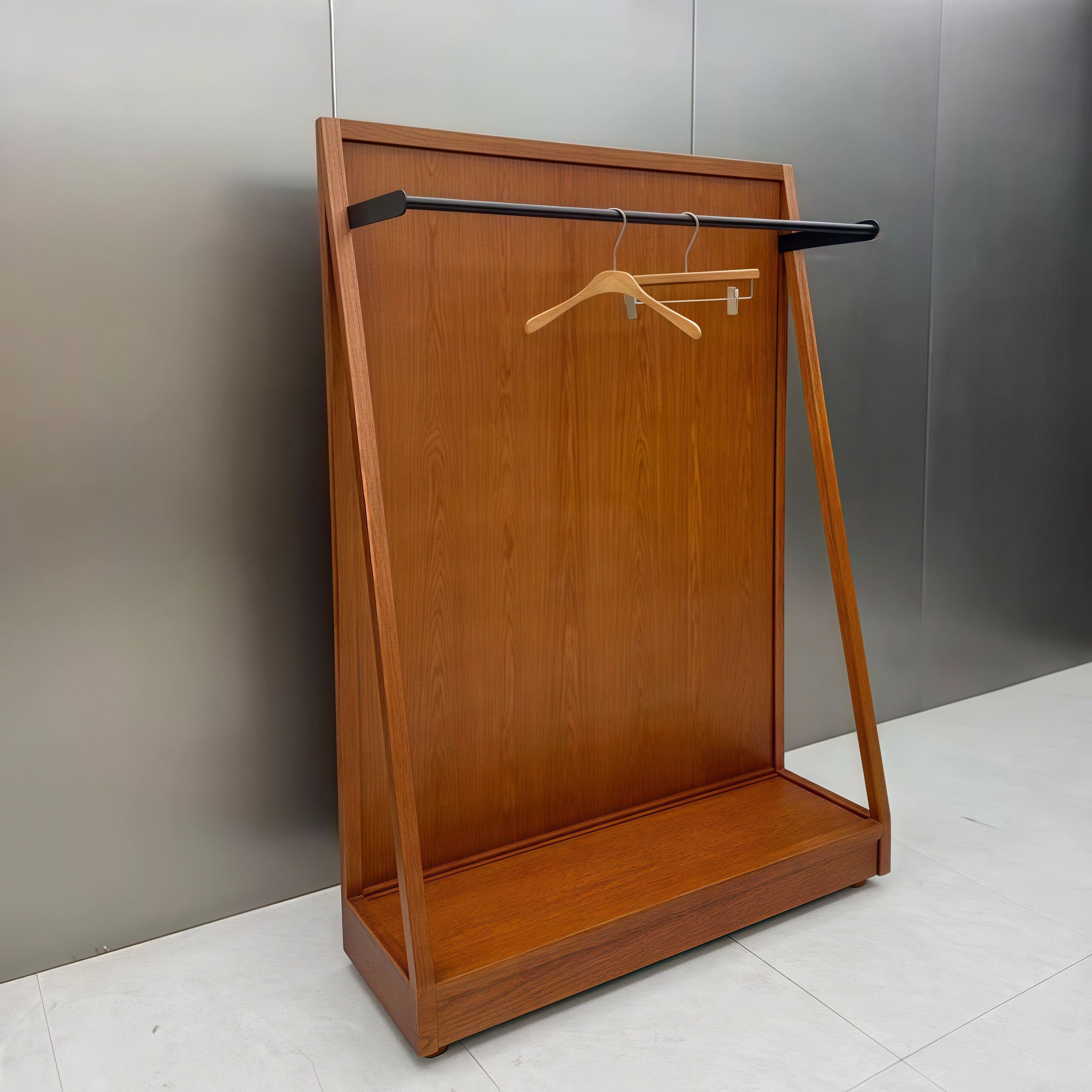Walnut Wood-Grain Clothing Rack 1500L x 400W x 1700H CR101354