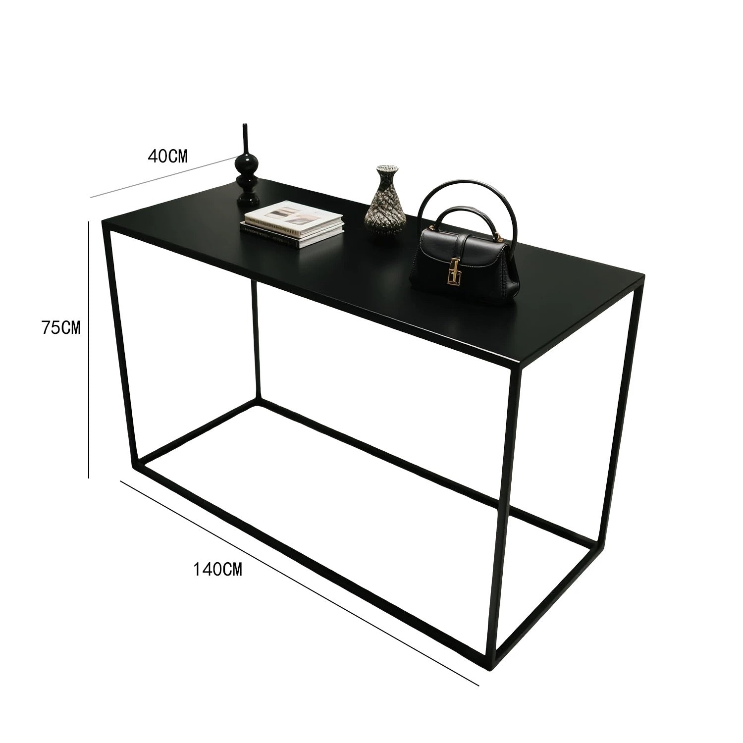 Black Metal Display Table 1200/1400L x 400W x 750H