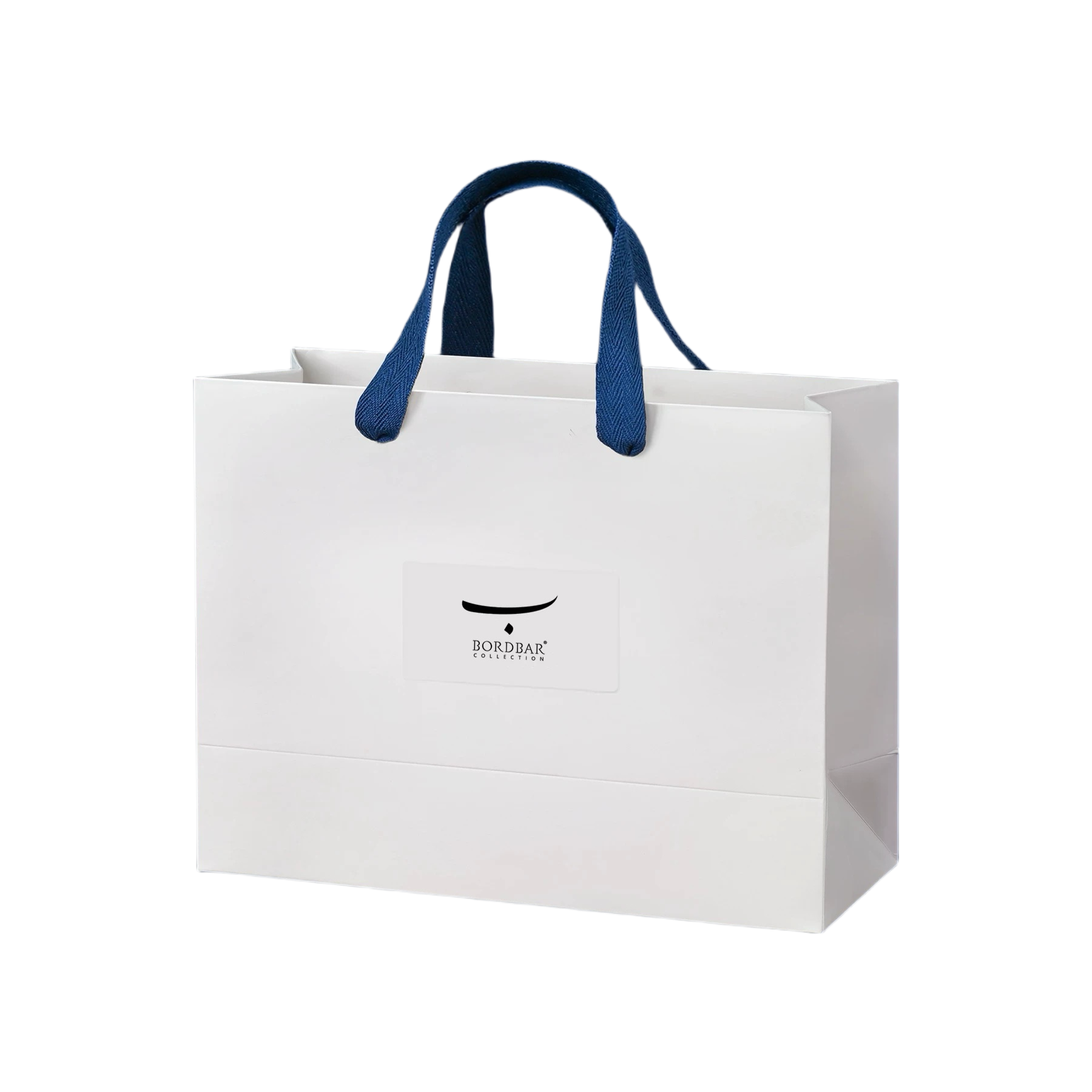 Stylish White Paper Bag with Woven Handles in Small 300L x 230H x 120W SPB120215