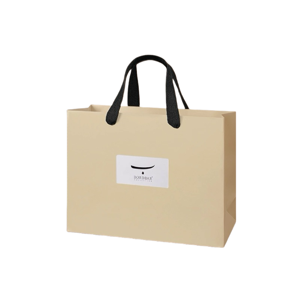 Stylish Yellow Paper Bag with Woven Handles in Medium 380L x 310H x 130W SPB130255
