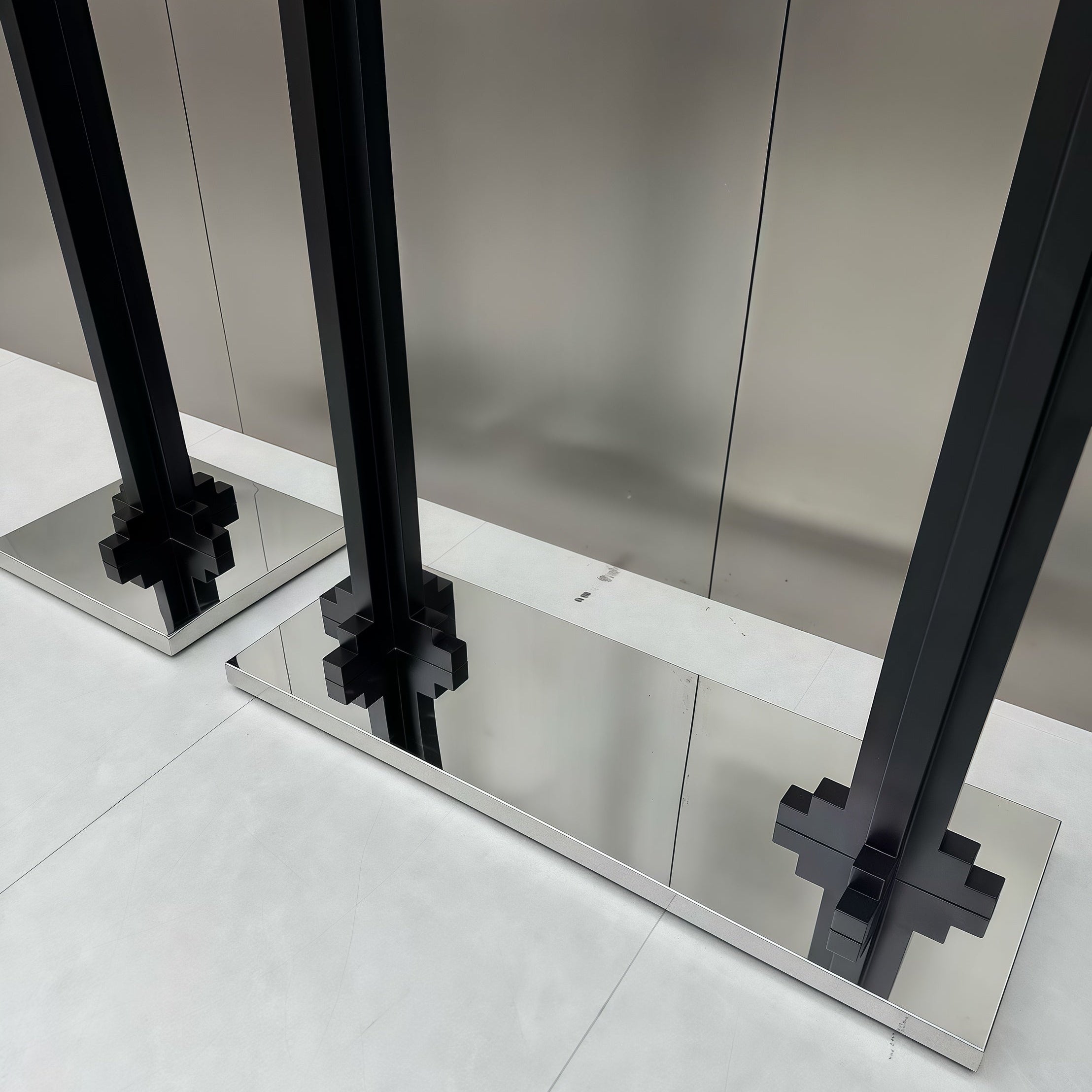 Minimalist Black Column Display Rack Set 500/1200L x 400W x 1700H CR101746