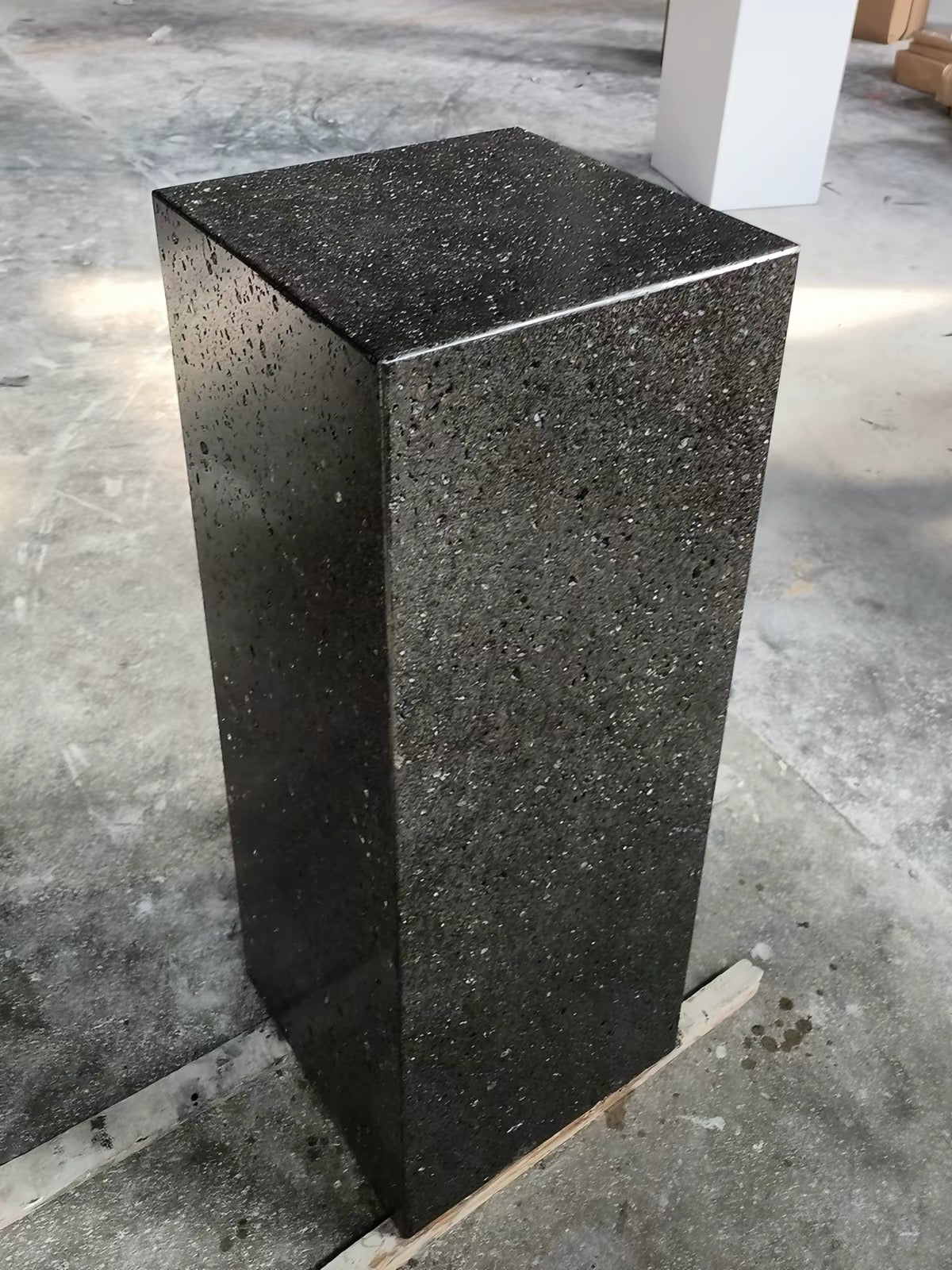 Natural Matte Black Travertine Hollow-Core Square Display Pedestal 400L x 400W x 700H DPR101124