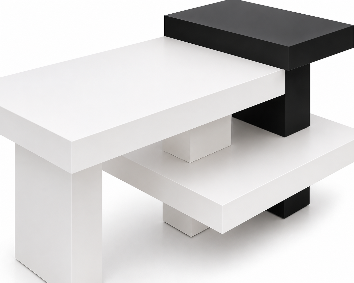 Black and White Painted Two-Tier Retail Display Table 1600L x 800W x 900H dpt102476