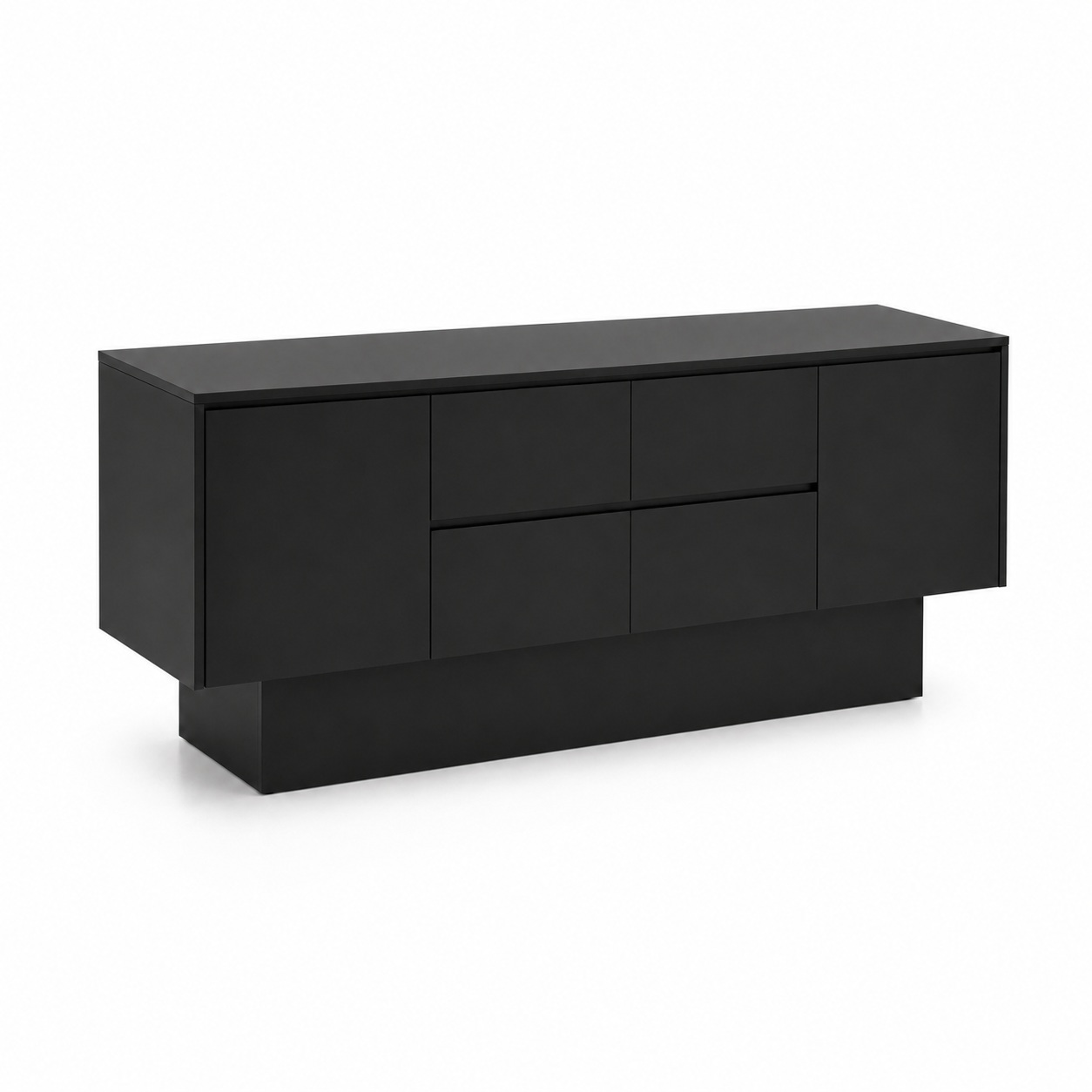 All-Black Baking Paint Retail Storage Display Cabinet 1400L x 600W x 800H dps102634