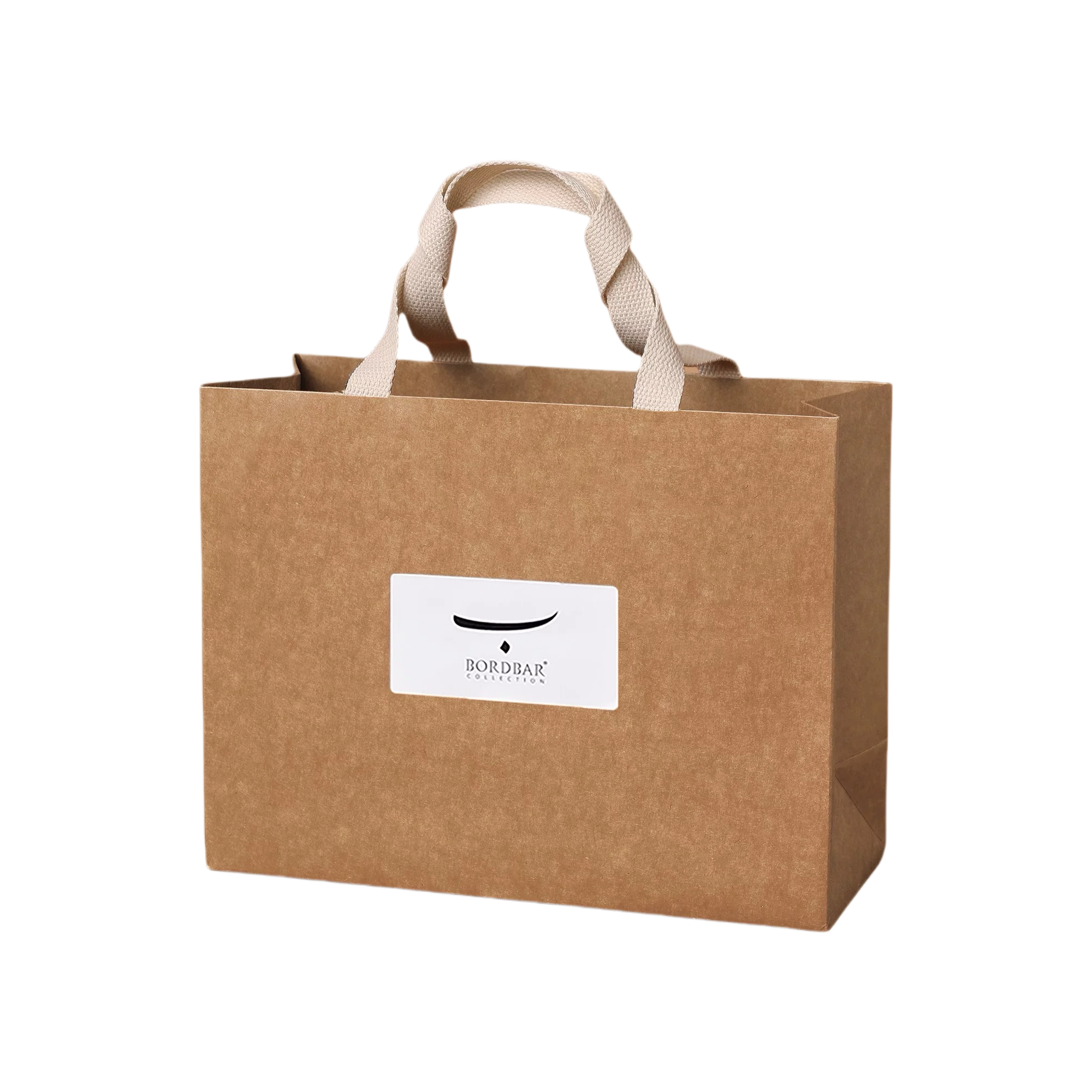 Stylish Kraft Paper Bag with Woven Handles in Medium 380L x 310H x 130W SPB100255