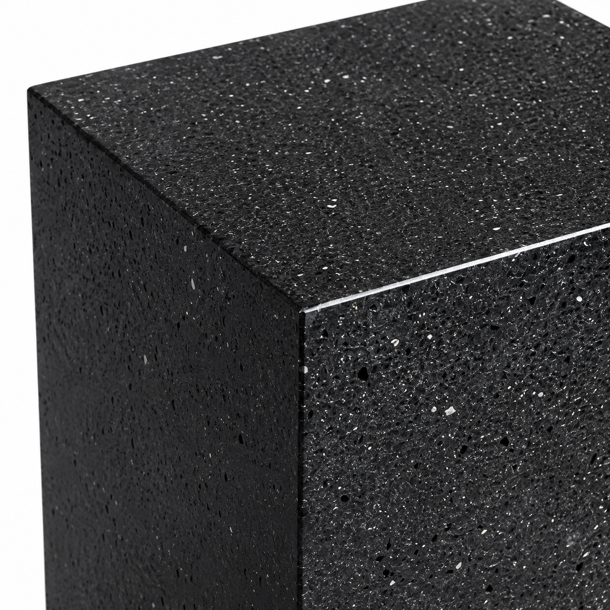 Natural Matte Black Travertine Hollow-Core Square Display Pedestal 400L x 400W x 700H DPR101124