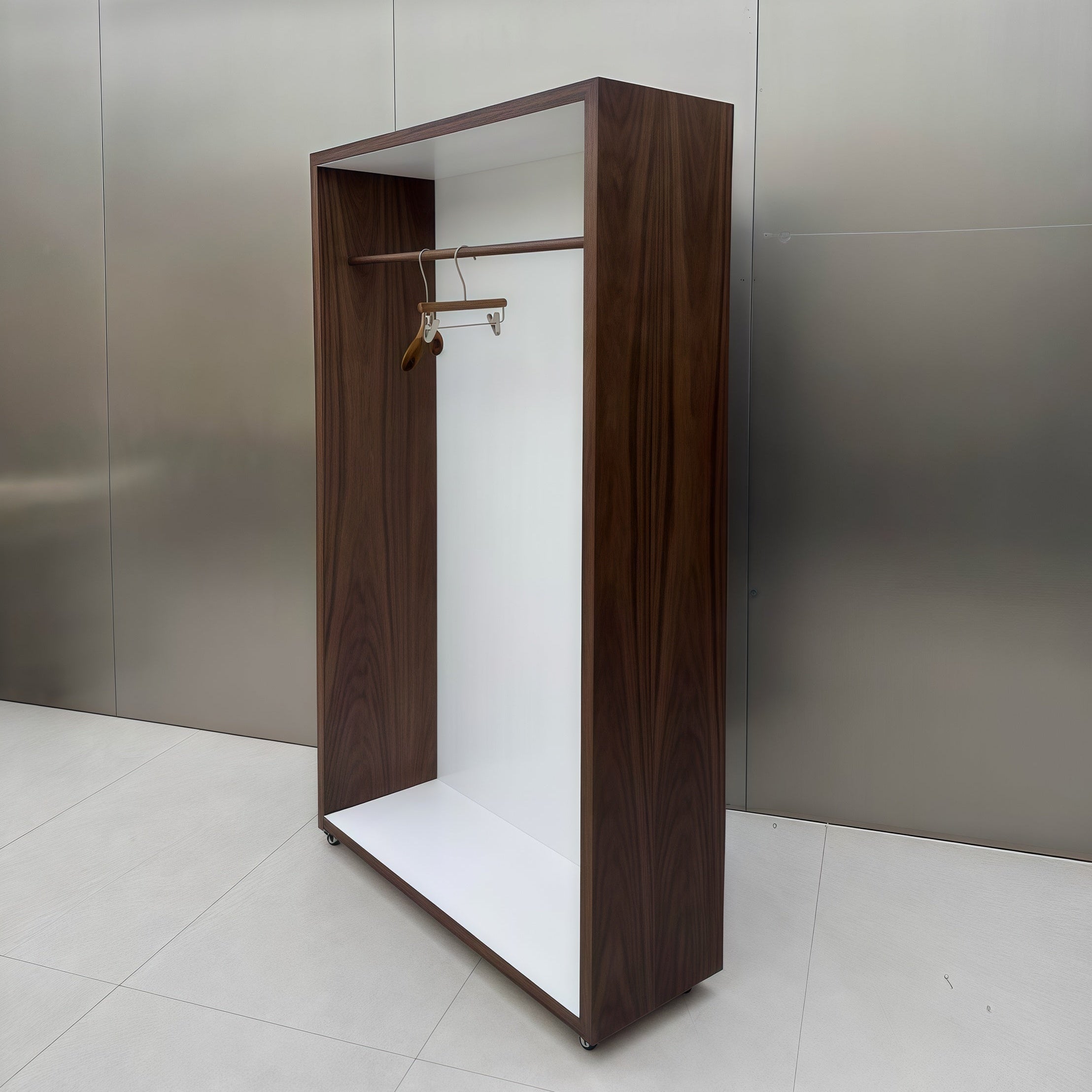 Designer Walnut-Finish Clothing Display rack 1200L x 400W x 2000H CR102076