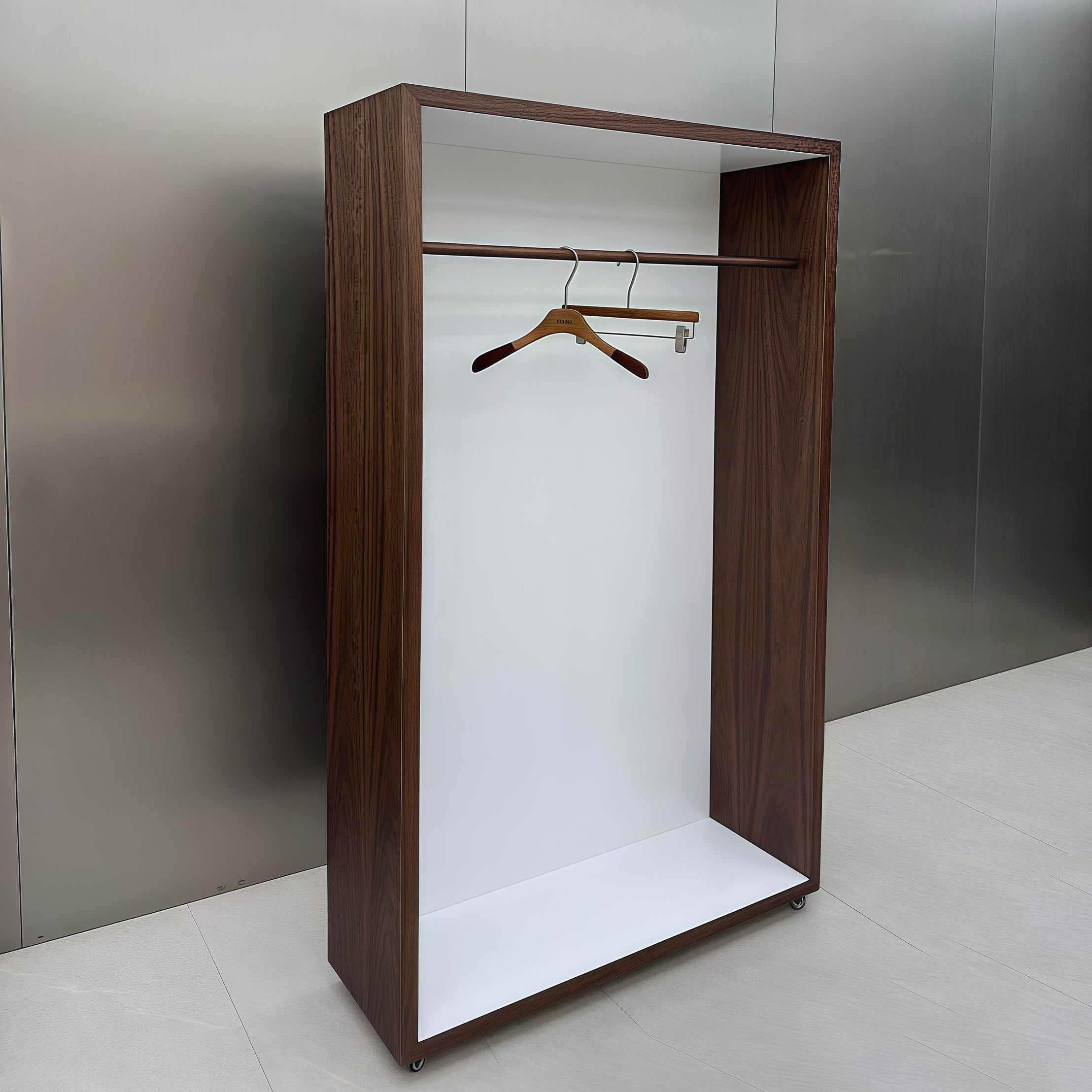 Designer Walnut-Finish Clothing Display rack 1200L x 400W x 2000H CR102076