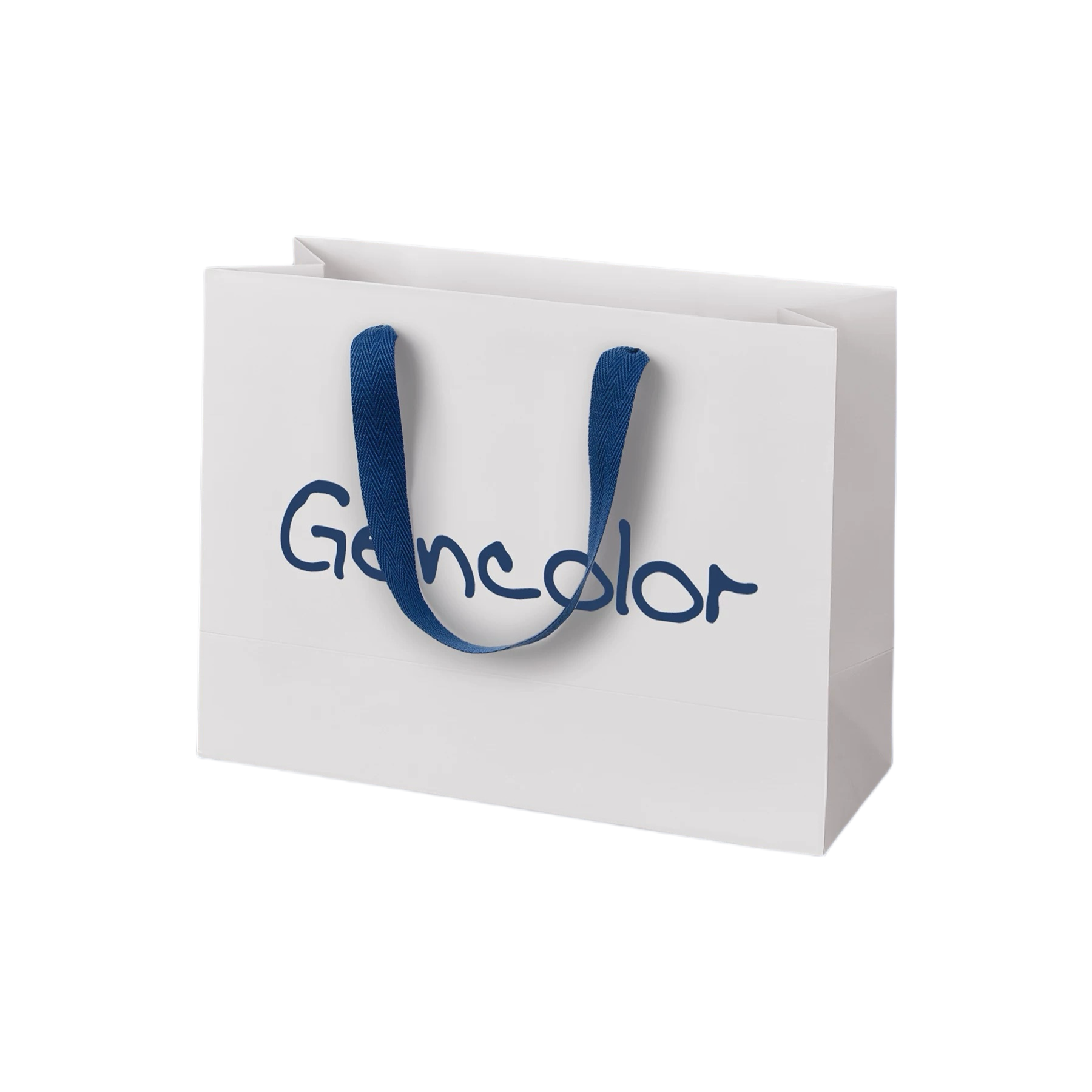 Stylish White Paper Bag with Woven Handles in Large 450L x 380H x 150W SPB120285