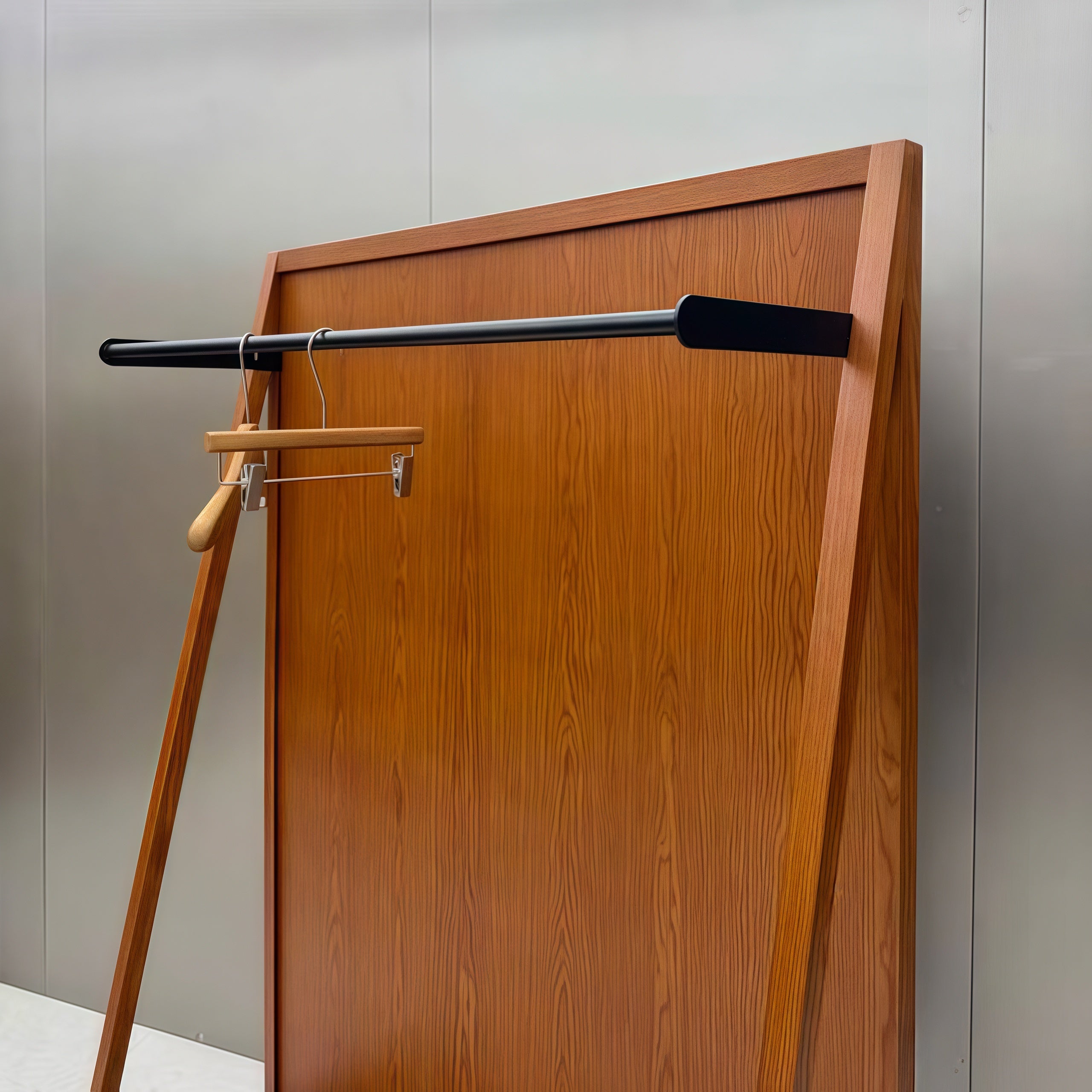 Walnut Wood-Grain Clothing Rack 1500L x 400W x 1700H CR101354