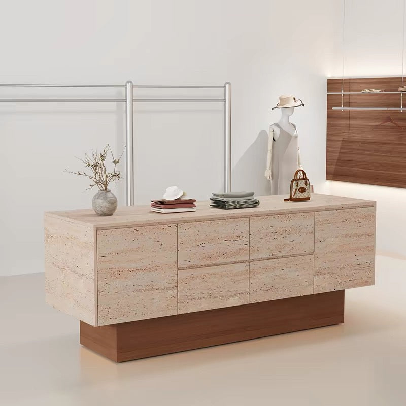 Travertine Veneer Storage Retail Display Cabinet 1400L x 600W x 800H dps102847