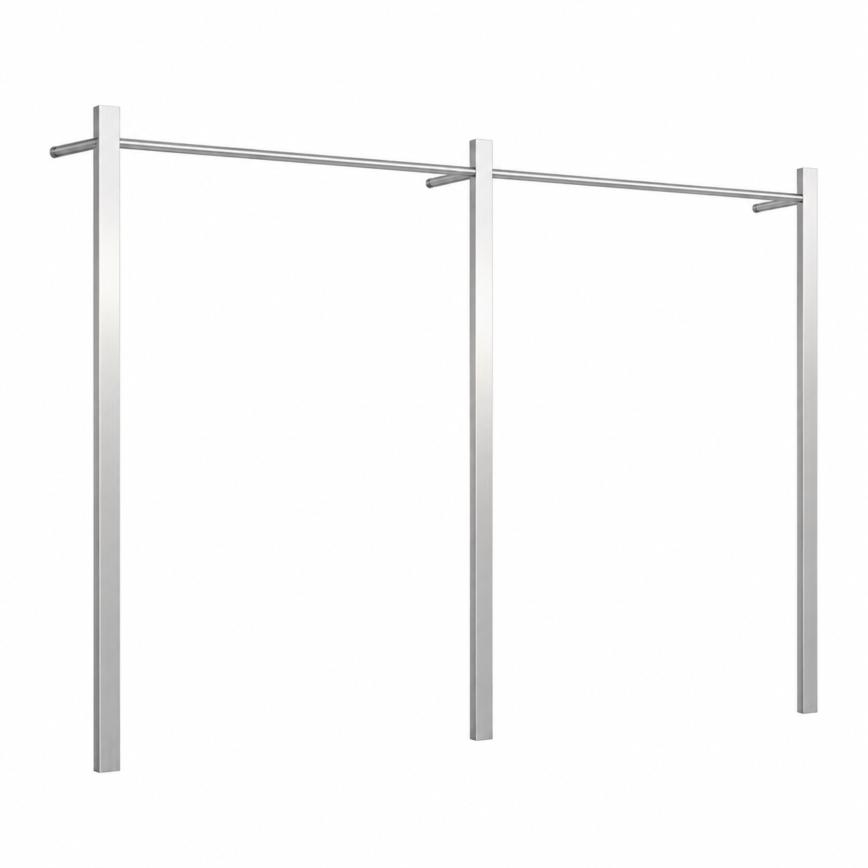 Stainless Steel Dual-Pole Wall-Mounted Clothing Rack 2400L x 300W x 1700H CR100567