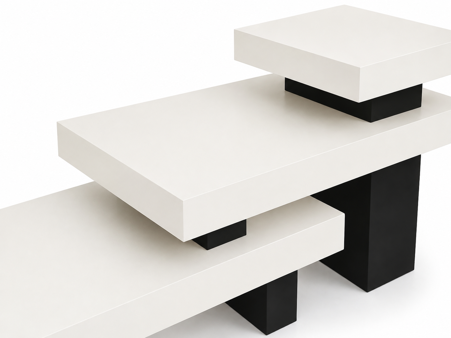White Top and Black Legs All-Painted Retail Display Table 1400L x 600W x 900H dpt102463