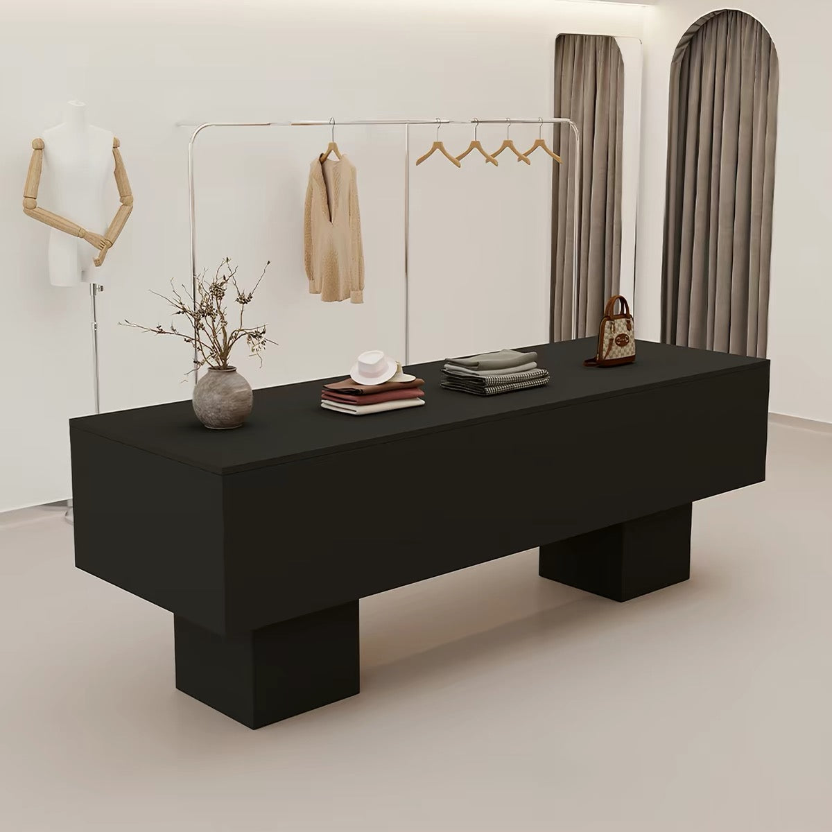 Black Painted Retail Display Table 1400L x 600W x 750H dpt112354
