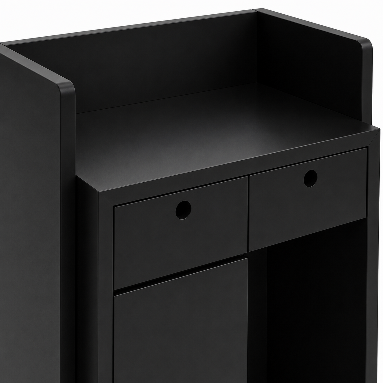 All-Black Painted Compact Cashier Counter 800L x 500W x 1000H dpc101367