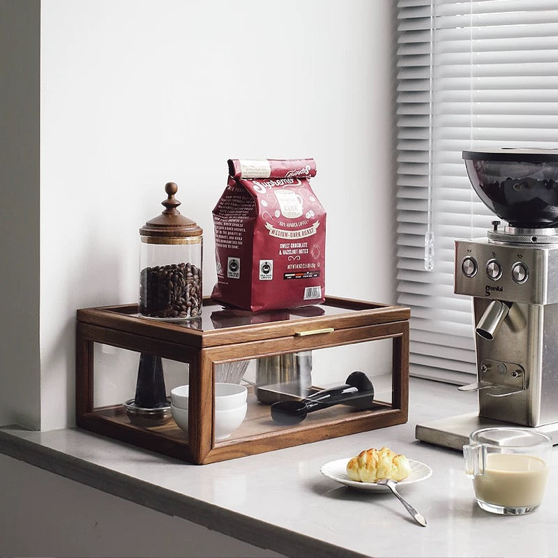 Black Walnut & Glass Display Box 350L x 250W x 150H CF100236