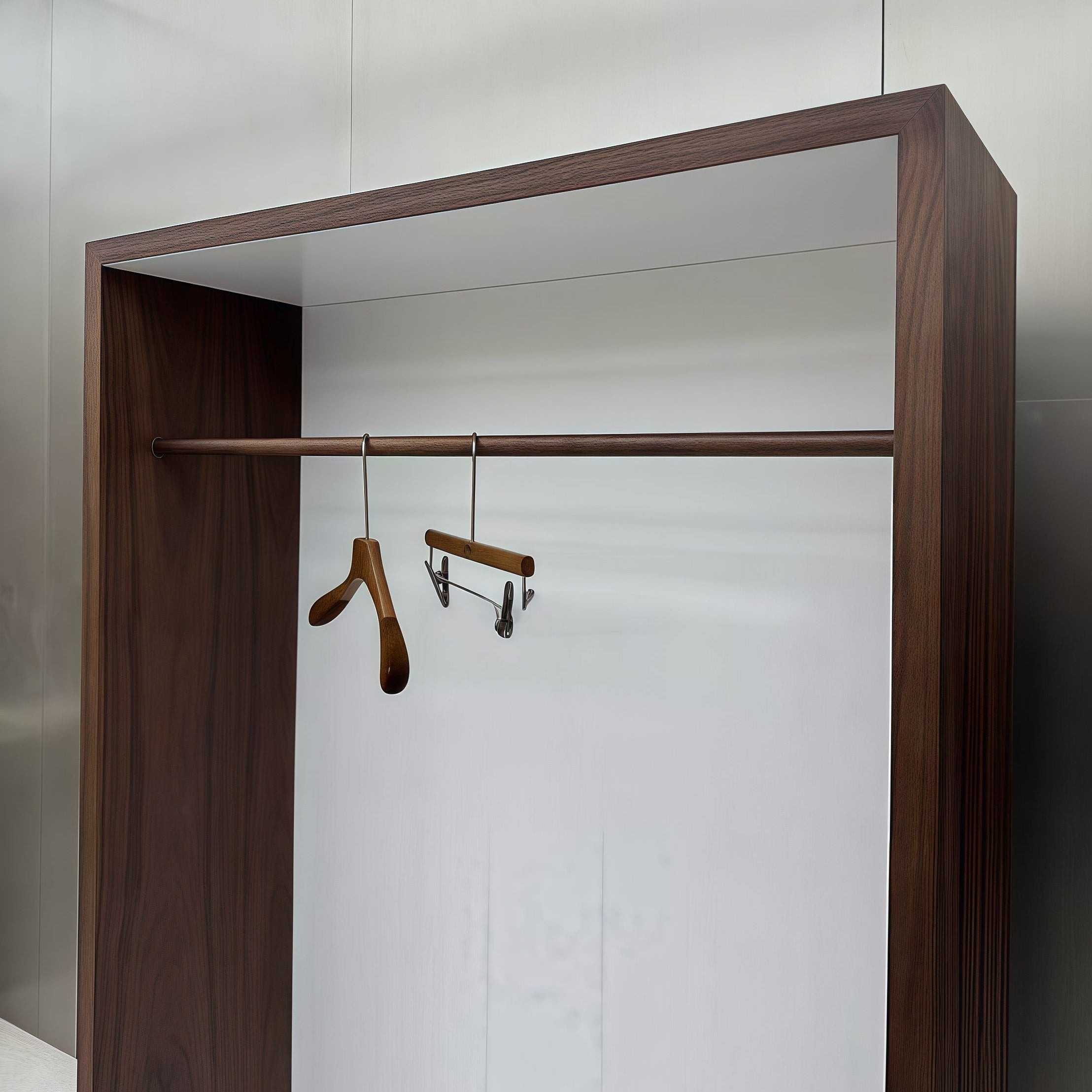 Designer Walnut-Finish Clothing Display rack 1200L x 400W x 2000H CR102076