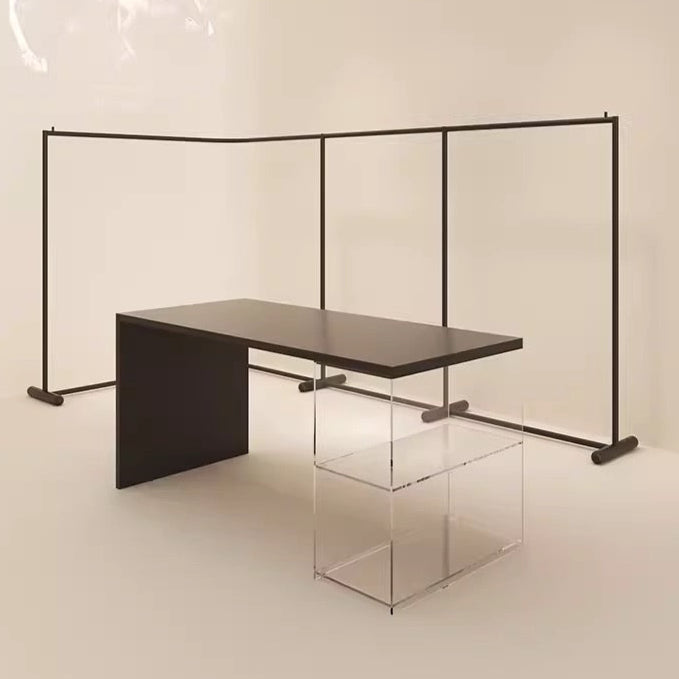 Matte Black Metal Lacquer Display Table with Storage 1400L x 700W x 750H dpt101345