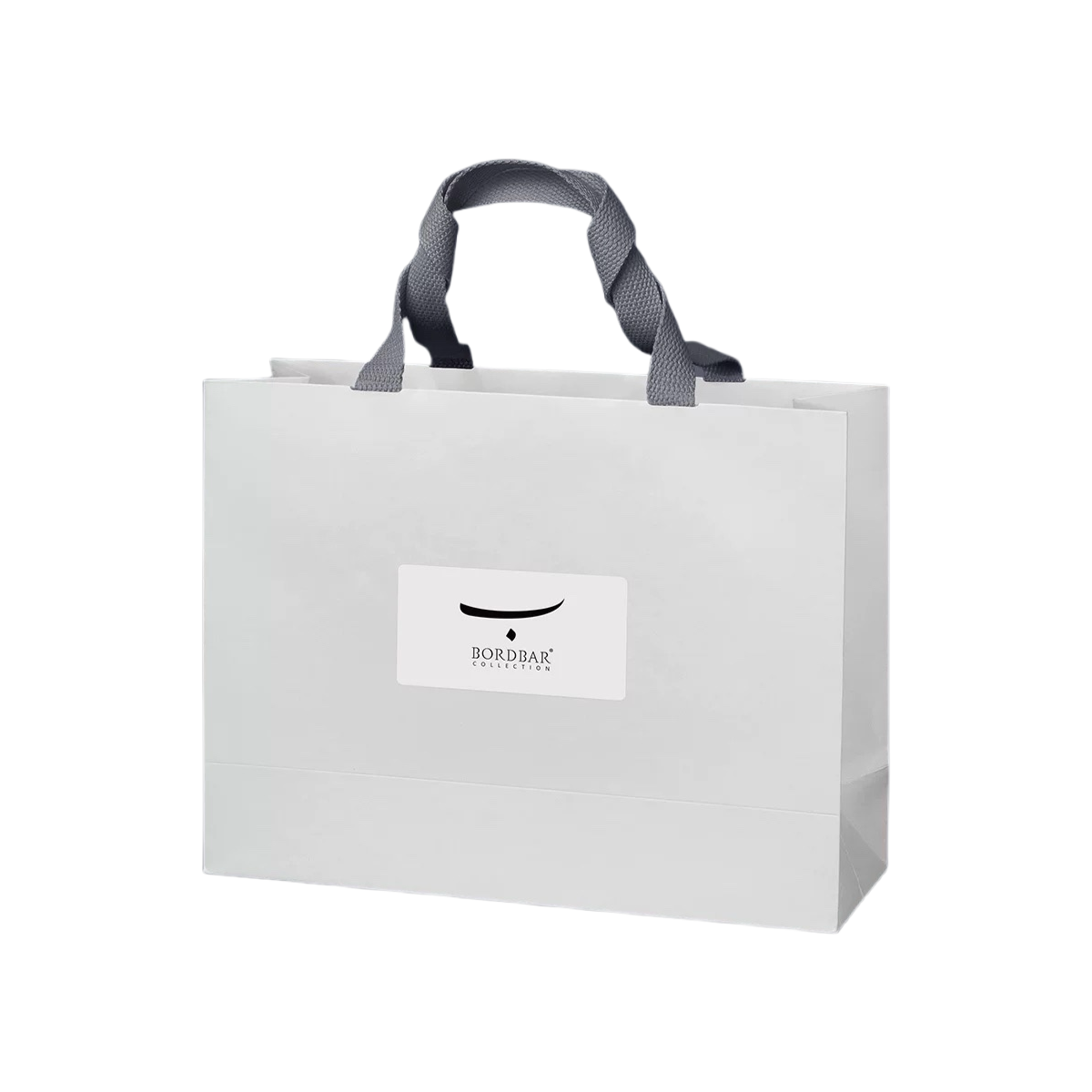 Stylish White Paper Bag with Woven Handles in Medium 380L x 310H x 130W SPB110255